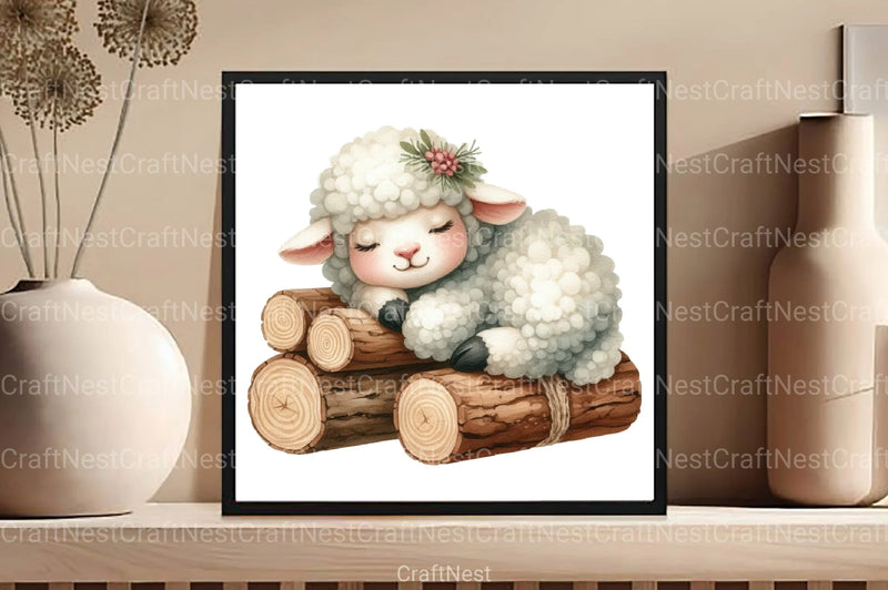 Cute Autumn Sheep Clipart Bundle 12 - CraftNest - Digital Crafting and Art