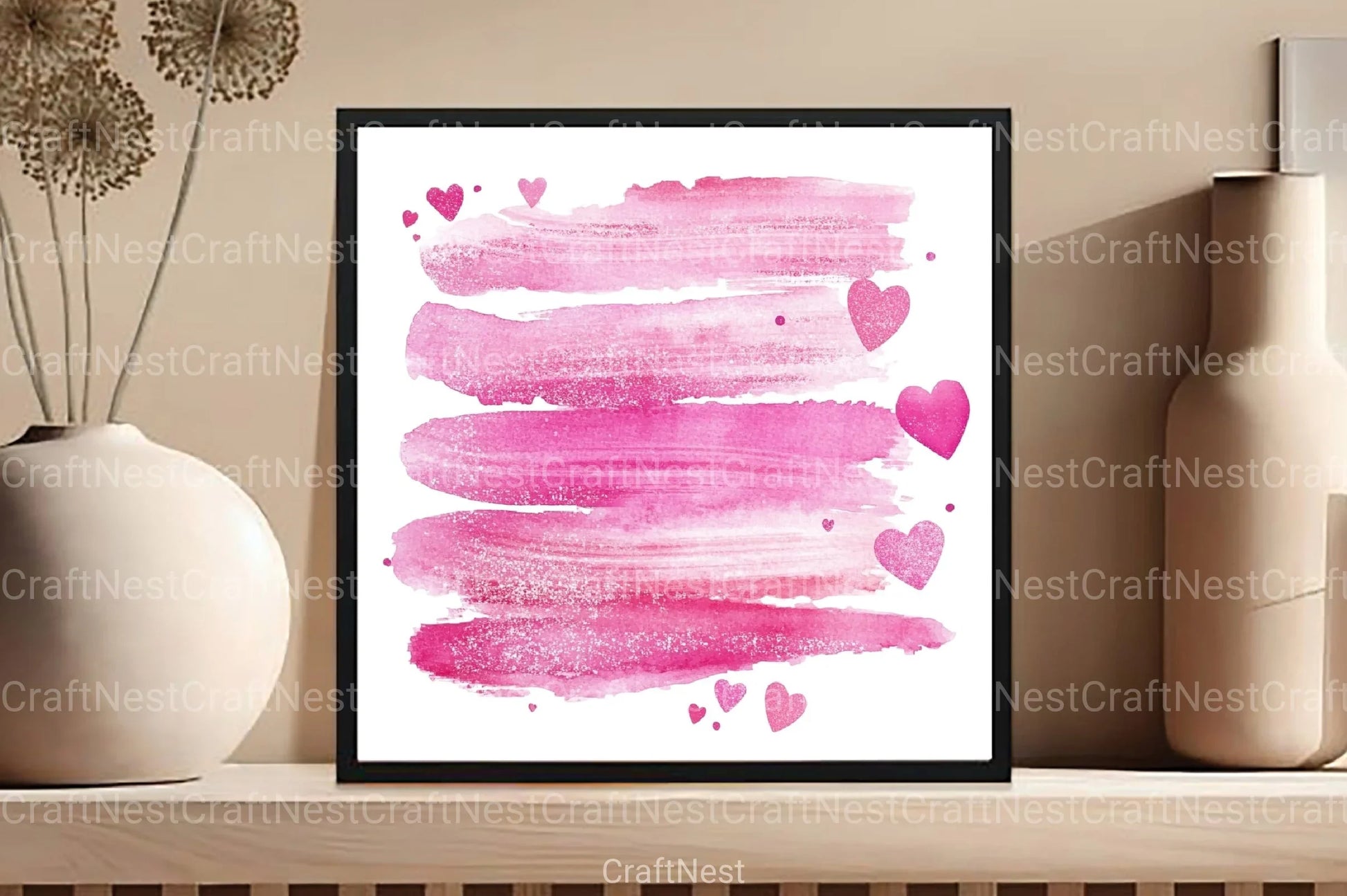 Pink Brush Strokes Clipart Bundle - CraftNest - Digital Crafting and Art