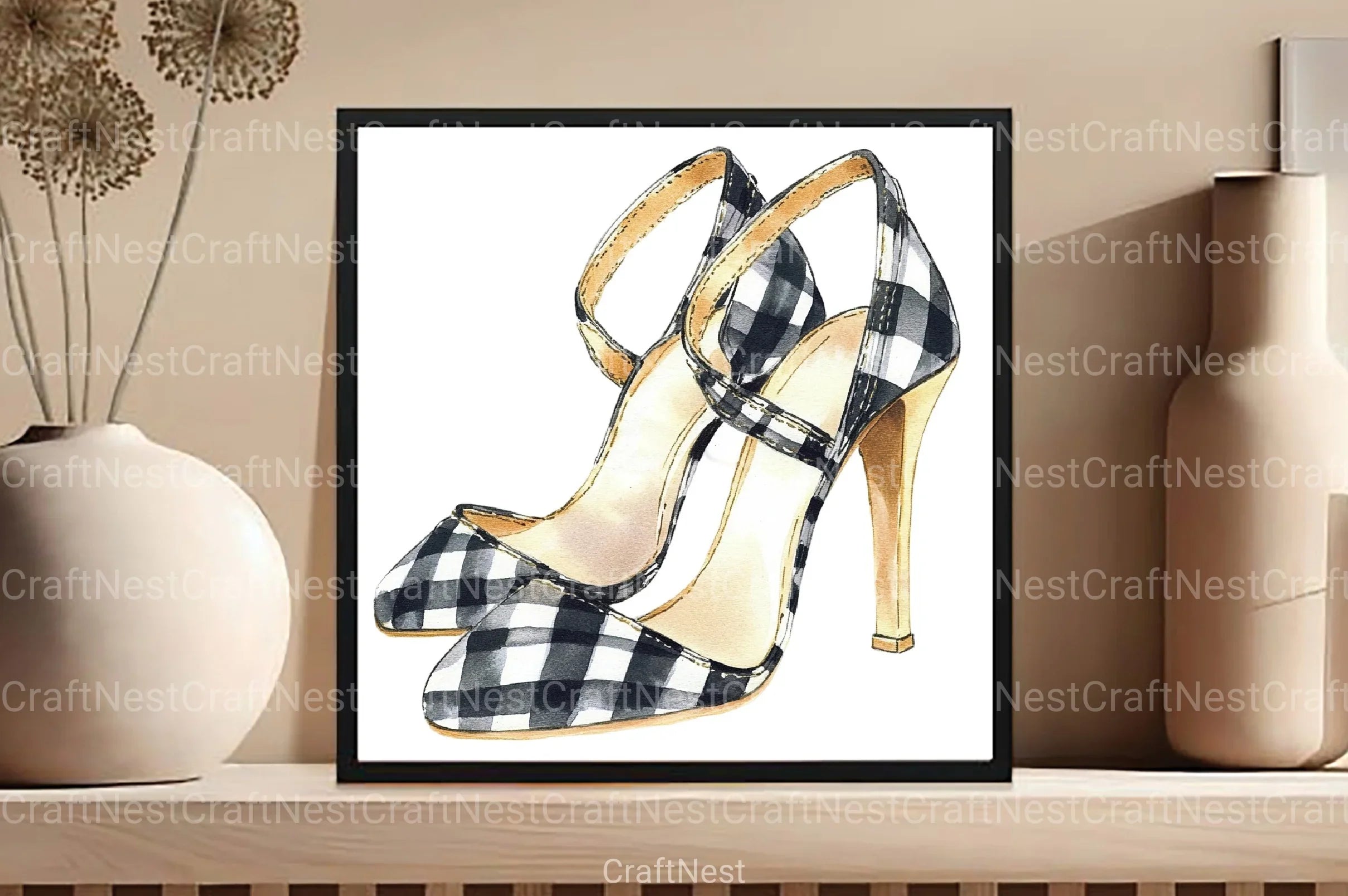 Luxury Black Gingham Summer Clipart Bundle 99 - CraftNest - Digital Crafting and Art
