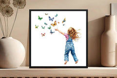 African American Girl with Butterflies Clipart Bundle - CraftNest - Digital Crafting and Art