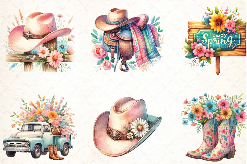 Western Spring Clipart Bundle 8 - CraftNest - Digital Crafting and Art