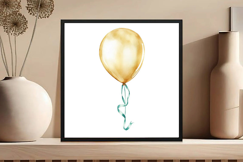 Teal and Gold Balloons Clipart Bundle - CraftNest - Digital Crafting and Art