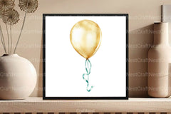 Teal and Gold Balloons Clipart Bundle - CraftNest - Digital Crafting and Art