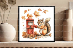 Autumn Squirrel with Mailbox Clipart Bundle 4 - CraftNest - Digital Crafting and Art