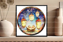 Round Stained Glass 4th of July Nativity Clipart Bundle 88 - CraftNest - Digital Crafting and Art