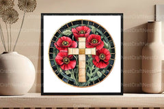 Poppy & Cross Faux Stained Glass Clipart Bundle 13 - CraftNest - Digital Crafting and Art