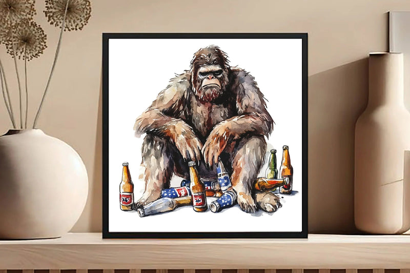 Bigfoot Holding Beer 4th of July Clipart Bundle - CraftNest - Digital Crafting and Art