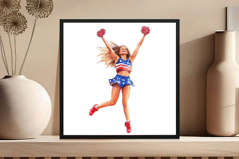 Cheerleader 4th of July Clipart Bundle - CraftNest - Digital Crafting and Art