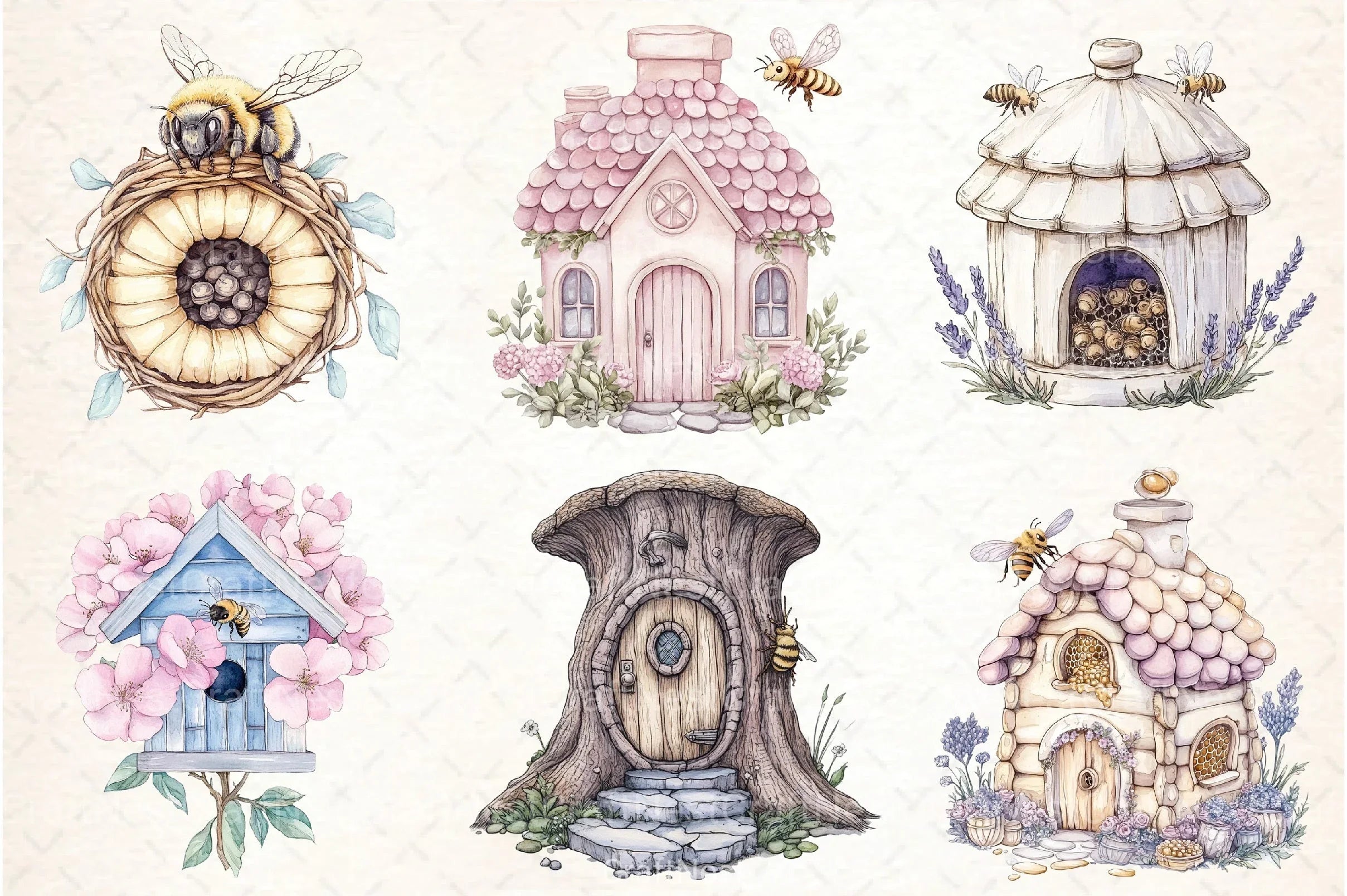 Bee Home Clipart Bundle 99 - CraftNest - Digital Crafting and Art