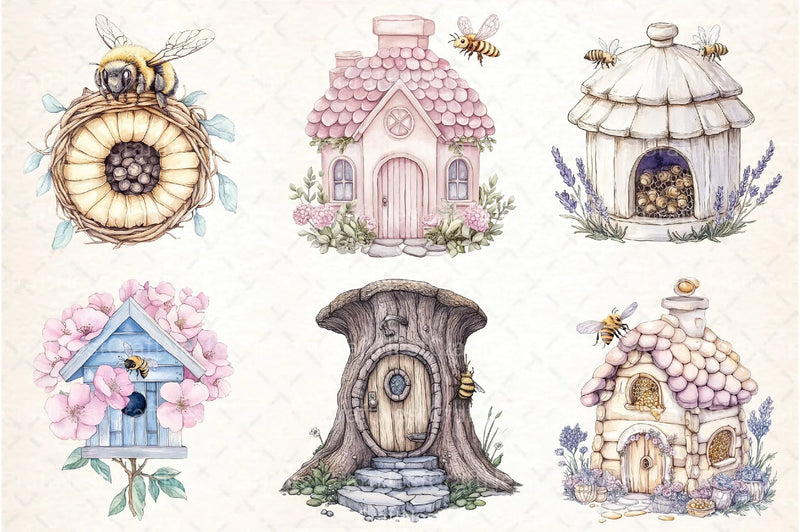 Bee Home Clipart Bundle 99 - CraftNest - Digital Crafting and Art