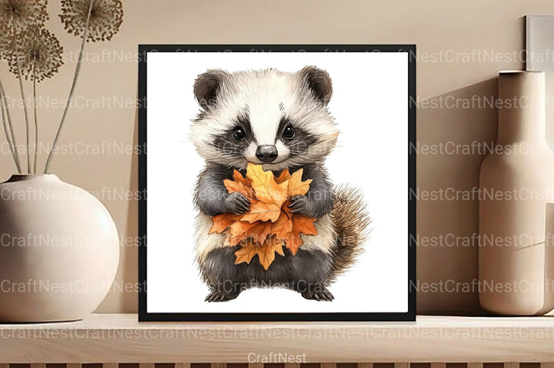Autumn Badger Clipart Bundle - CraftNest - Digital Crafting and Art