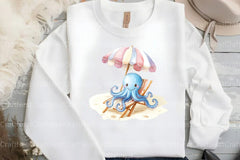 Summer Beach Octopus Clipart Bundle - CraftNest - Digital Crafting and Art