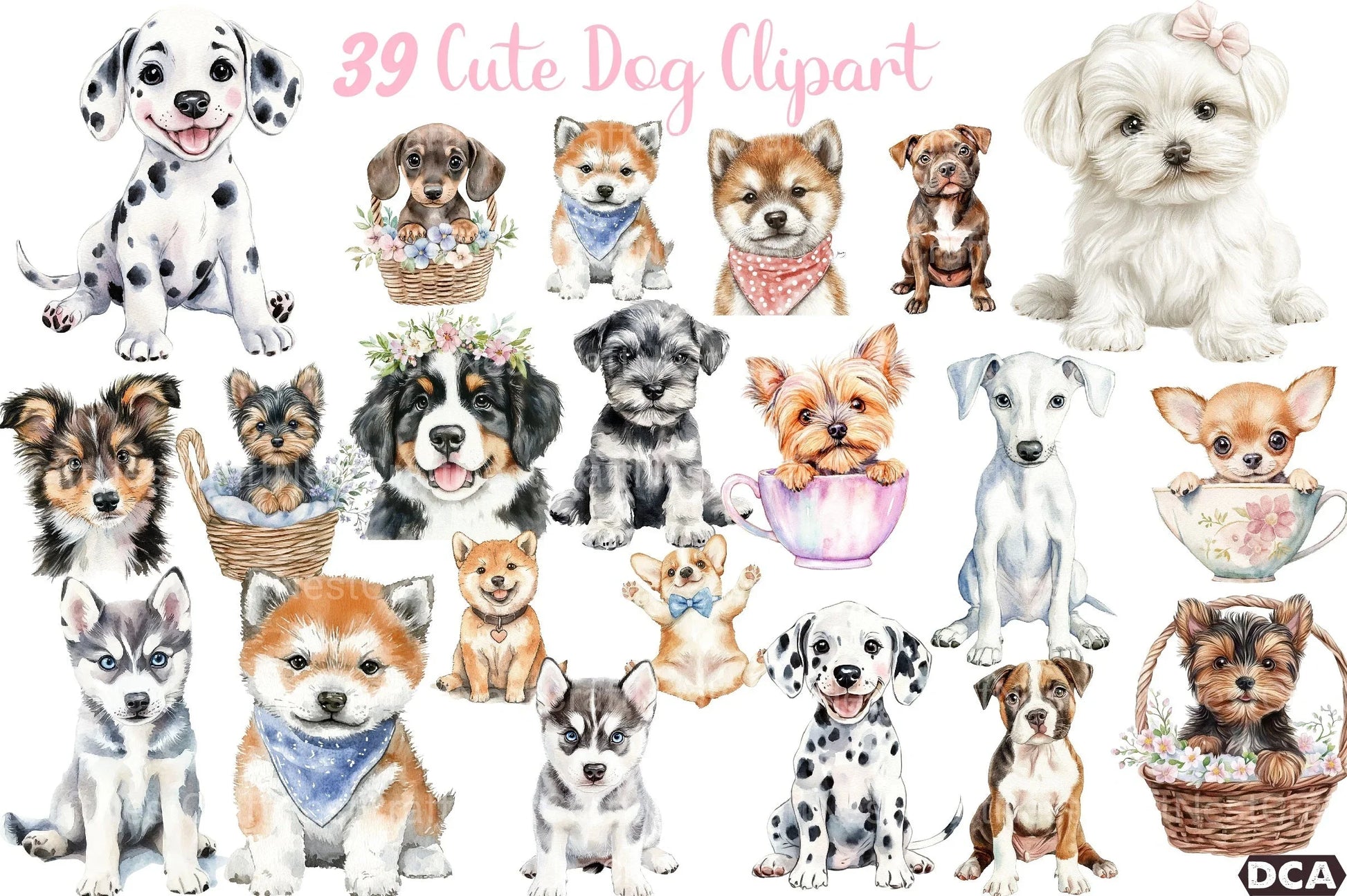 Cute Dog Clipart Bundle 82 - CraftNest - Digital Crafting and Art