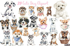 Cute Dog Clipart Bundle 82 - CraftNest - Digital Crafting and Art