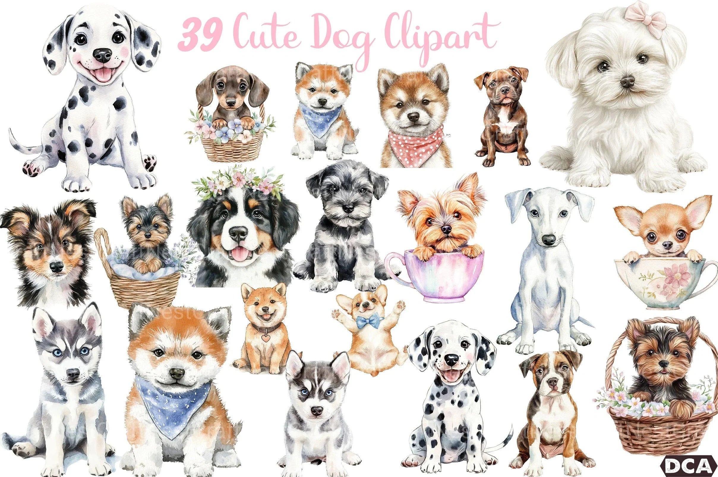 Cute Dog Clipart Bundle 82 - CraftNest - Digital Crafting and Art