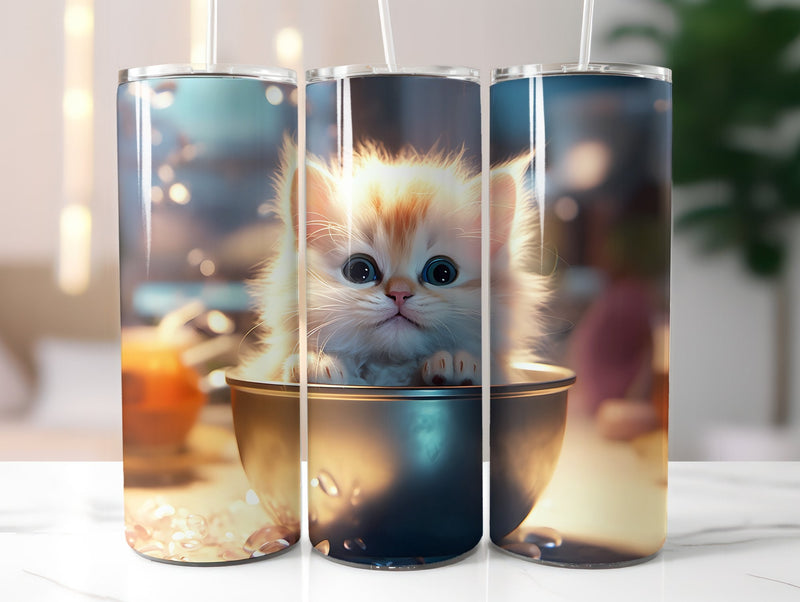 Kitten in a Cup Tumbler Wrap - CraftNest