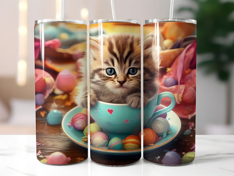 Kitten in a Cup Tumbler Wrap - CraftNest