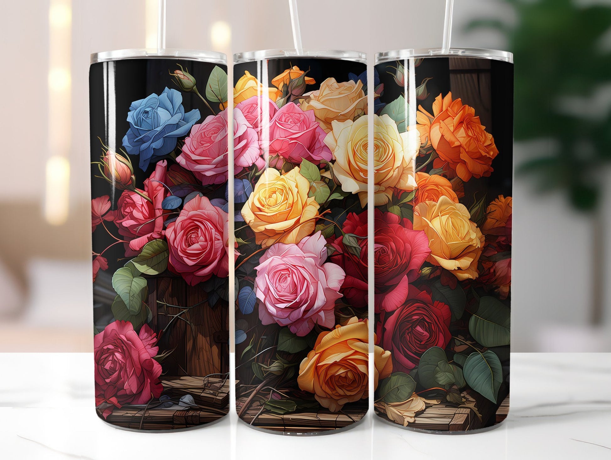 Late Roses of Autumn Tumbler Wrap - CraftNest