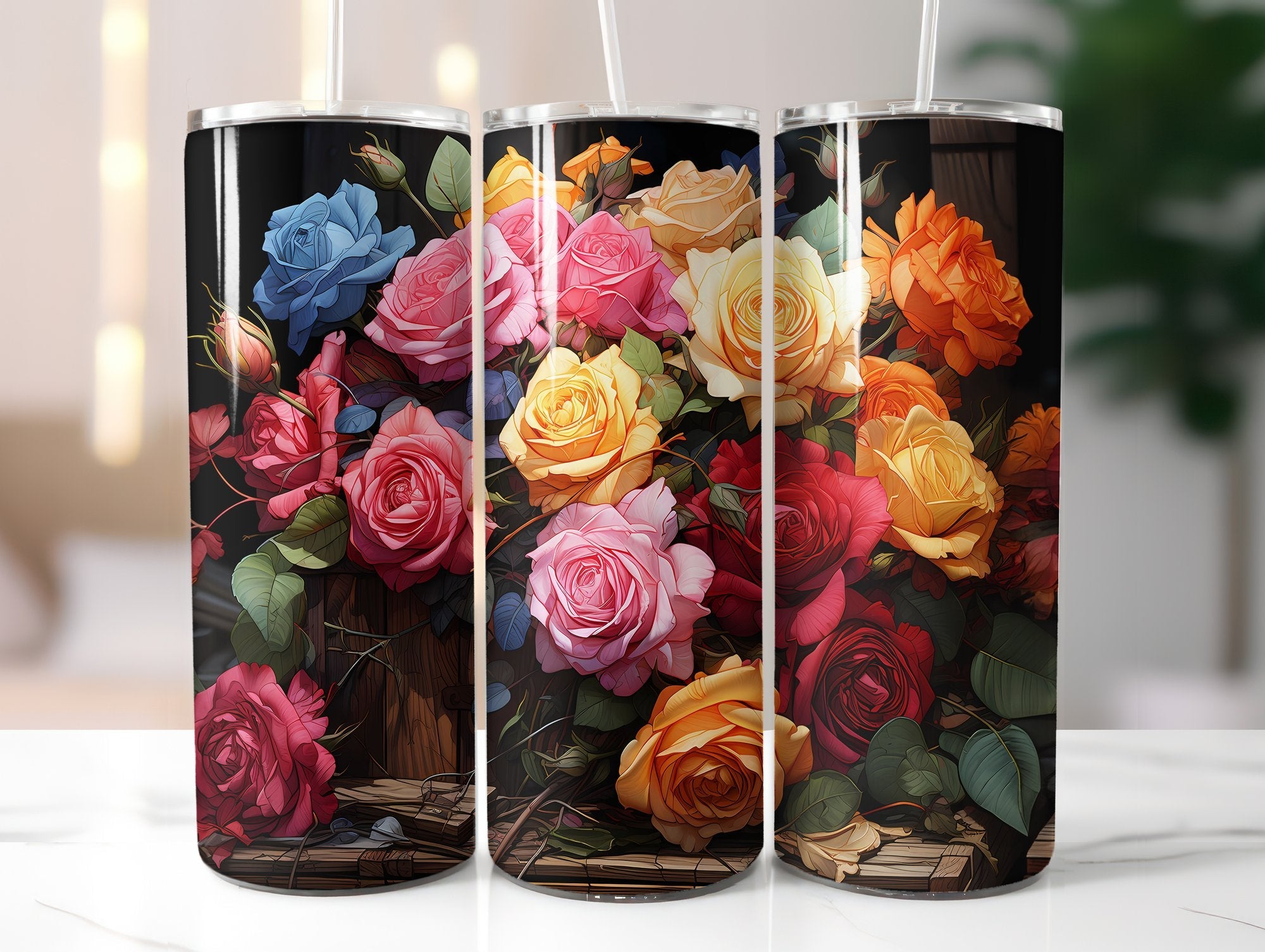 Late Roses of Autumn Tumbler Wrap - CraftNest