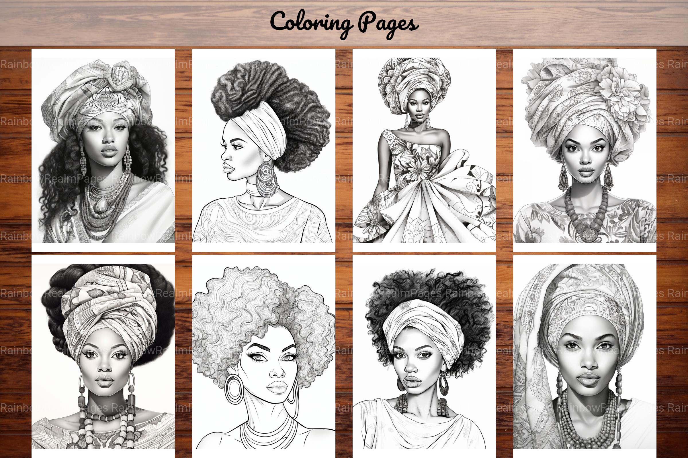 African Black Woman Coloring Book