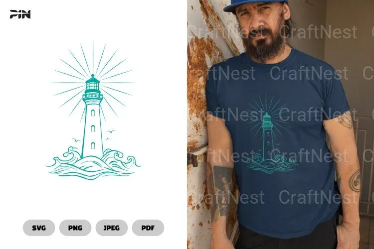 Lighthouse Doodle Cutfile SVG Bundle - CraftNest - Digital Crafting and Art