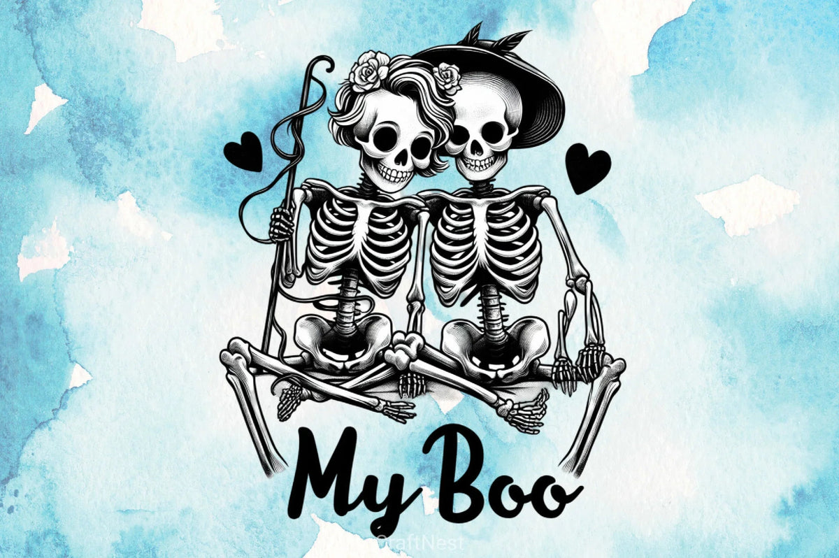 Hey Boo Skeleton My Boo Skeleton Clipart Bundle