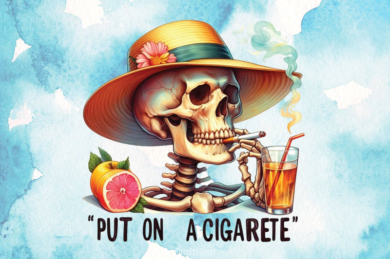 Cigarette Skeleton Clipart Bundle - CraftNest - Digital Crafting and Art