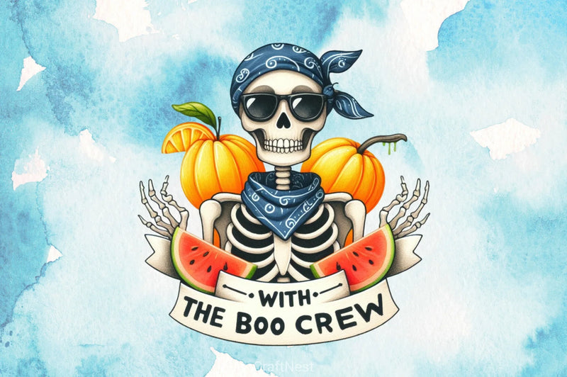 Boo Crew Skeleton Clipart Bundle 2 - CraftNest - Digital Crafting and Art