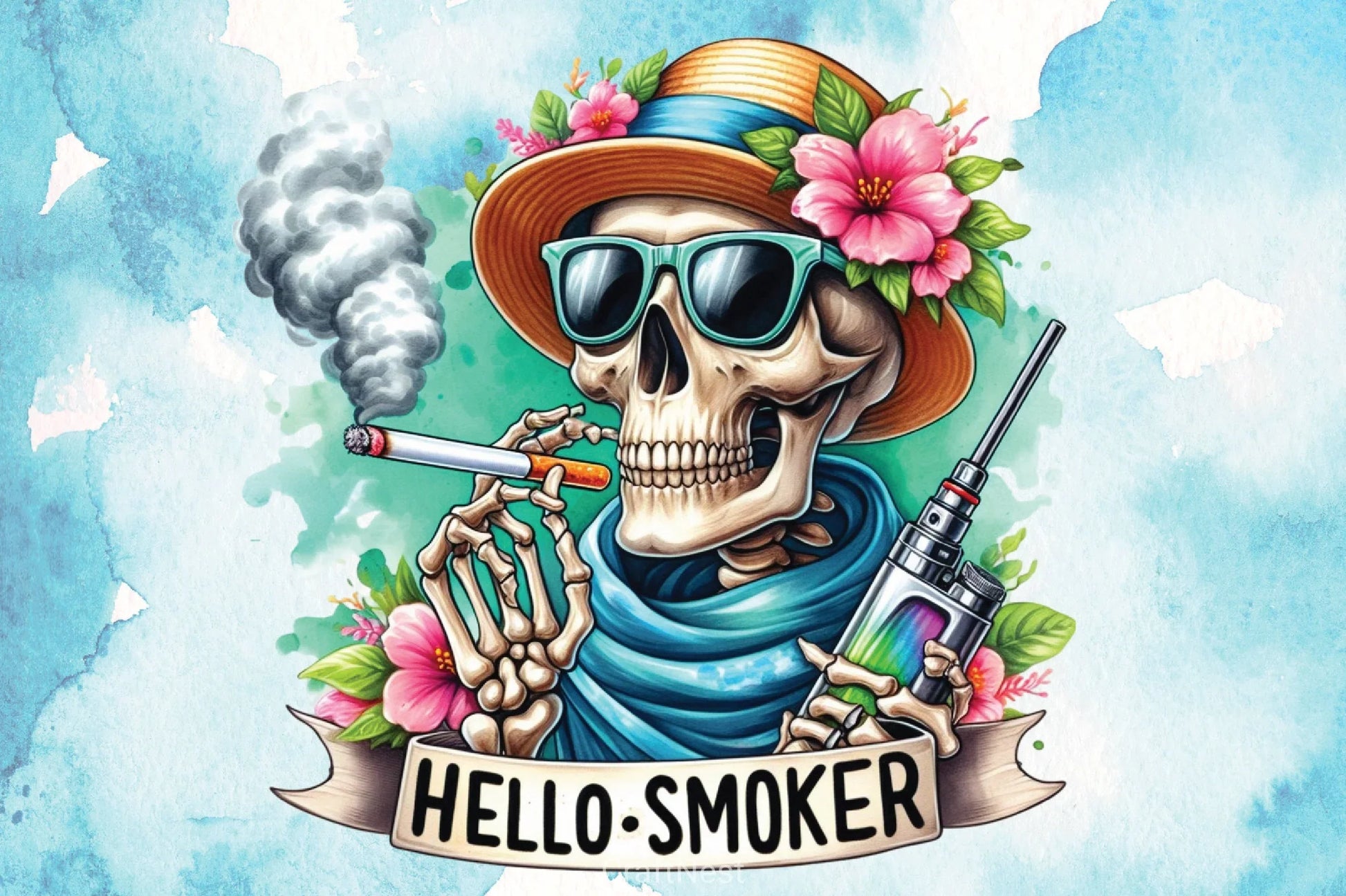 Hello Smoker Clipart Bundle - CraftNest - Digital Crafting and Art