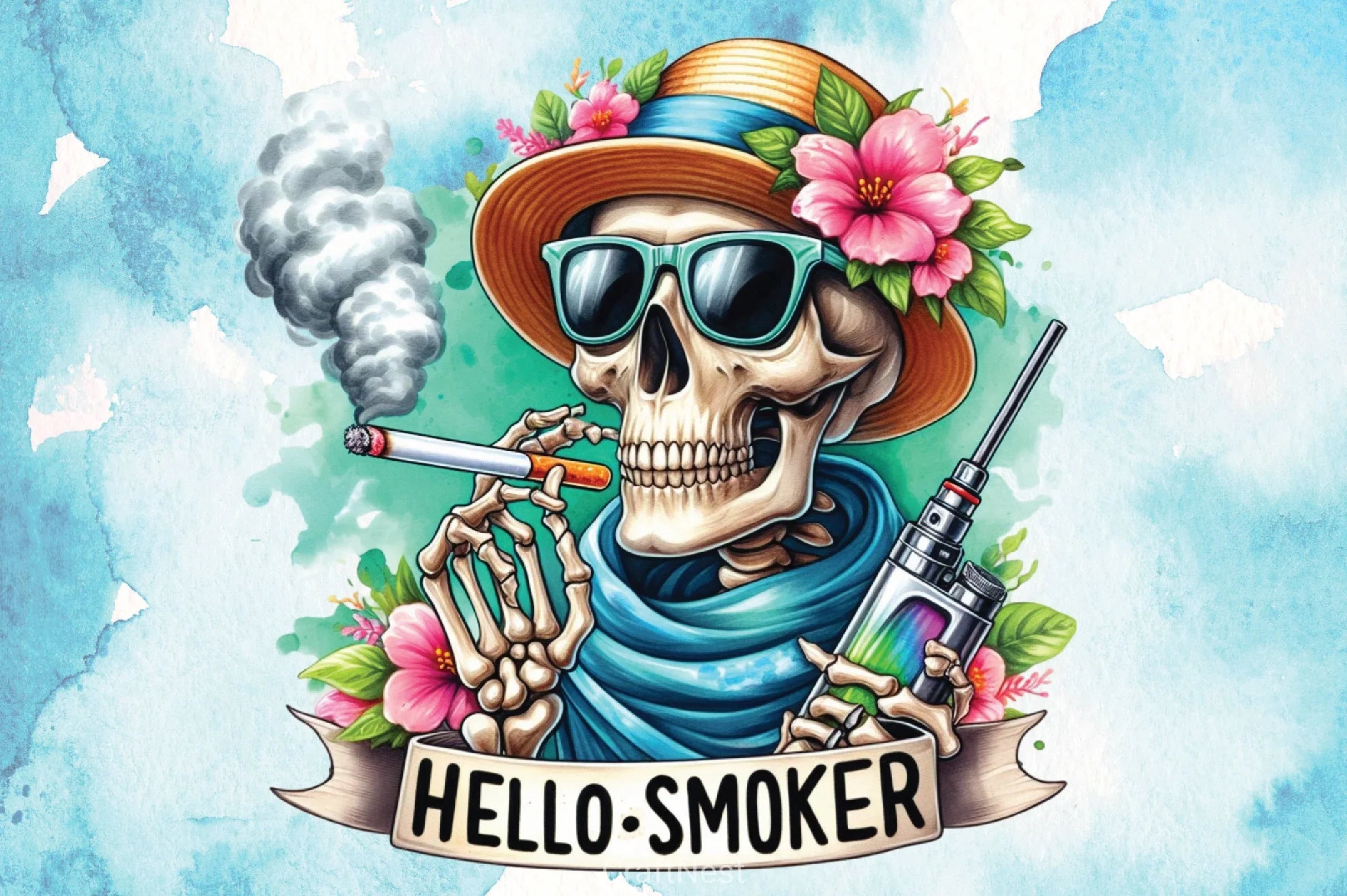 Hello Smoker Clipart Bundle - CraftNest - Digital Crafting and Art