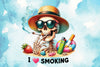 I Love Smoker Skeleton Clipart Bundle