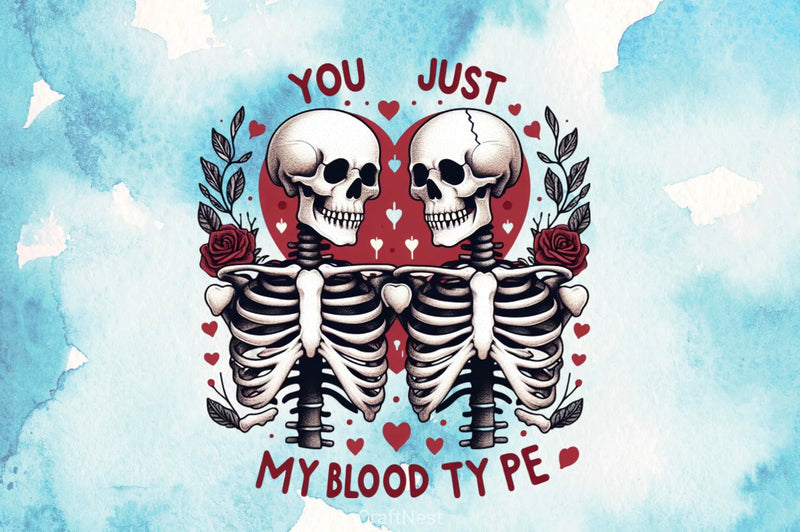 Blood Type Skeleton Clipart Bundle 1 - CraftNest - Digital Crafting and Art