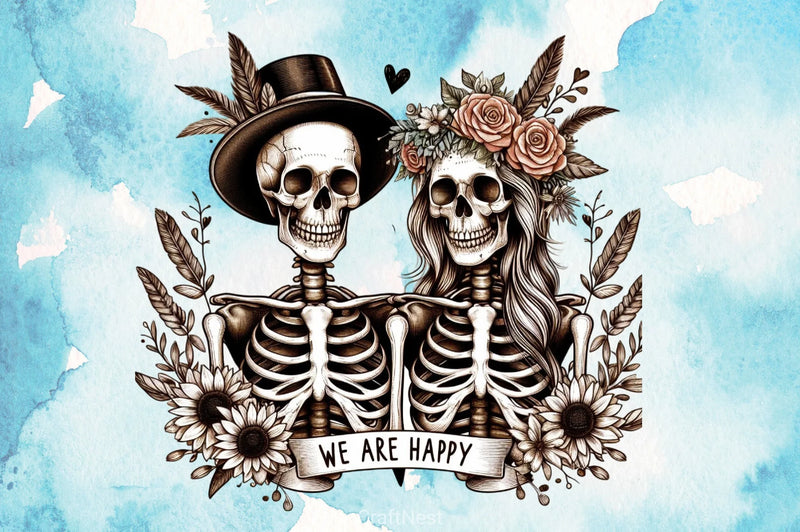 Happy Skeleton Clipart Bundle - CraftNest - Digital Crafting and Art