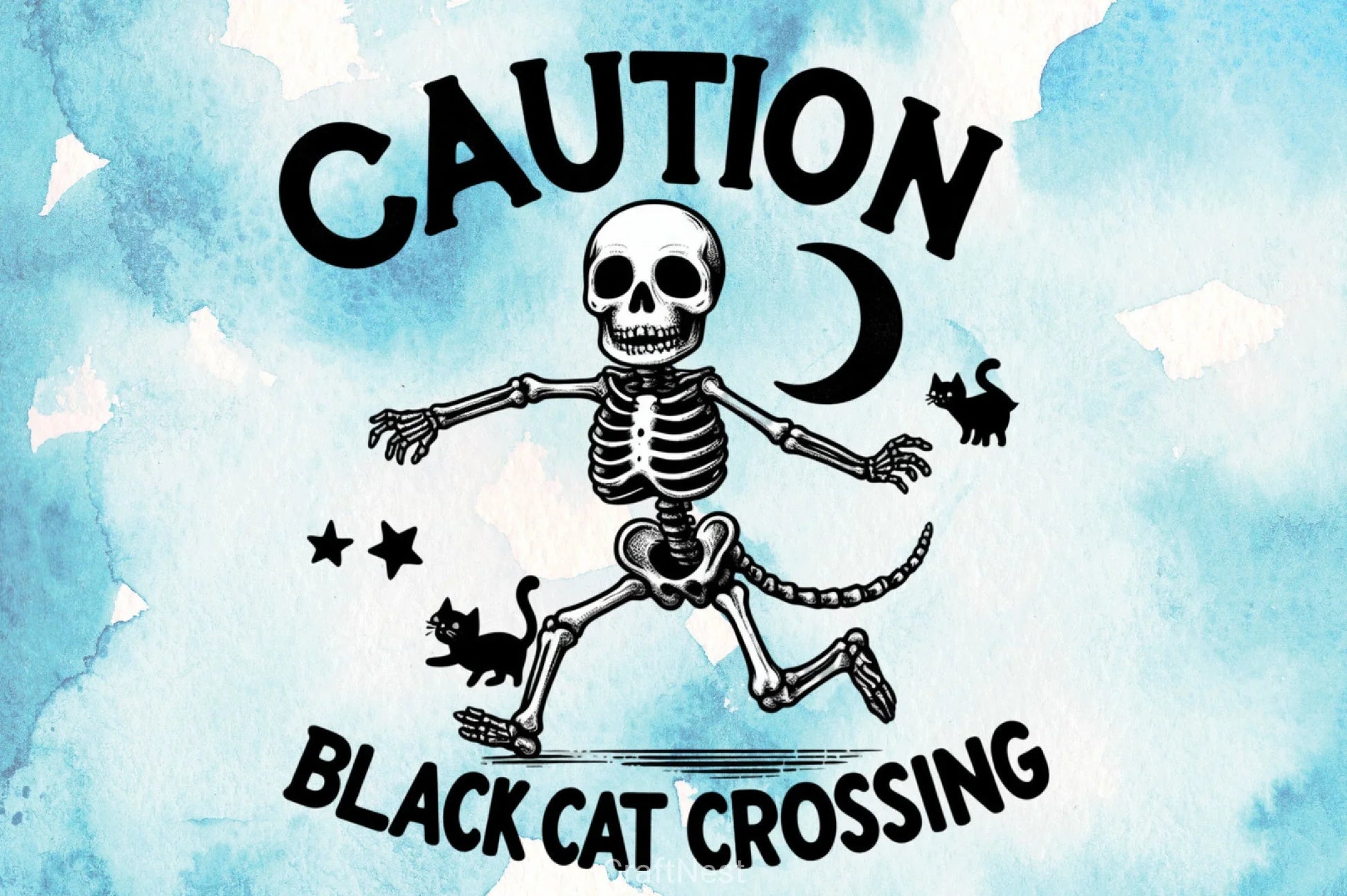 Caution Black Cat Clipart Bundle - CraftNest - Digital Crafting and Art