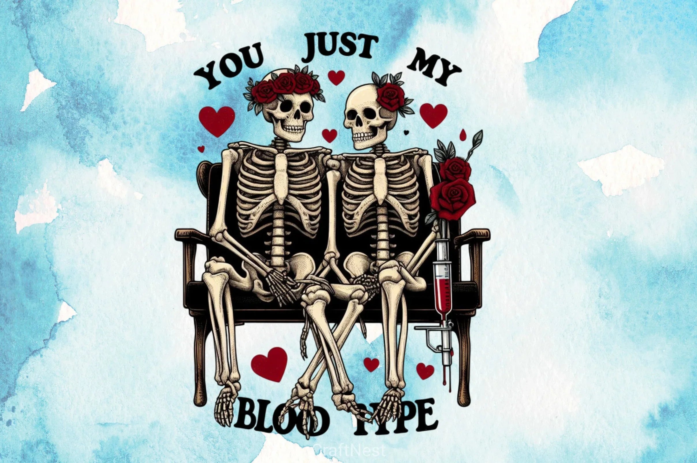 Blood Type Skeleton Clipart Bundle - CraftNest - Digital Crafting and Art
