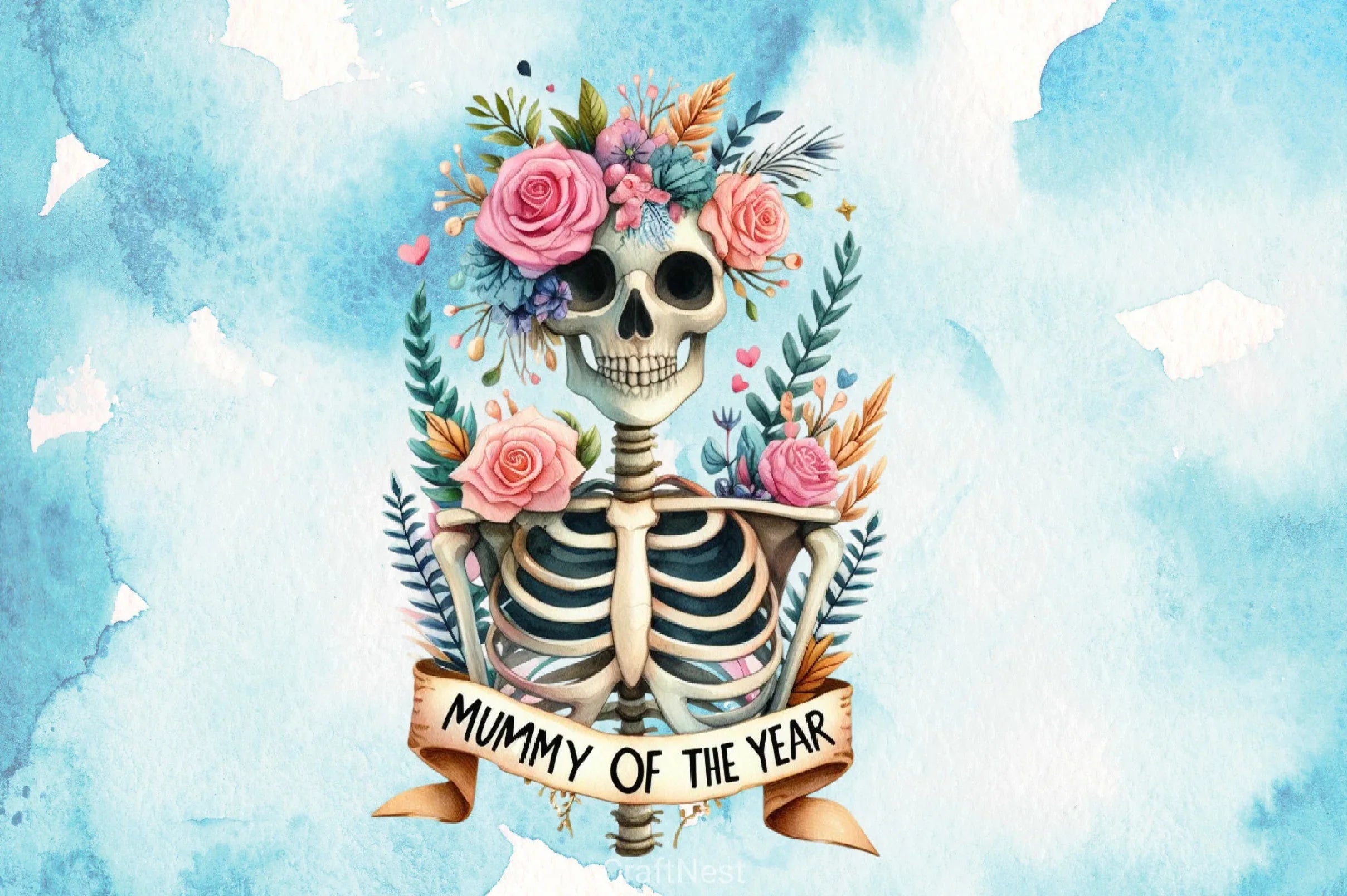 Mummy of the Year Skeleton Clipart Bundle - CraftNest - Digital Crafting and Art