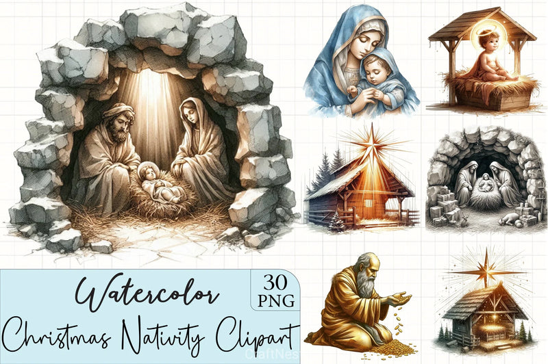 Christmas Nativity Clipart Bundle - CraftNest - Digital Crafting and Art