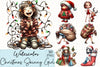 Christmas Funny Skinny Girl Clipart Bundle