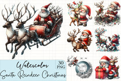 Santa & Reindeer Clipart Bundle - CraftNest - Digital Crafting and Art