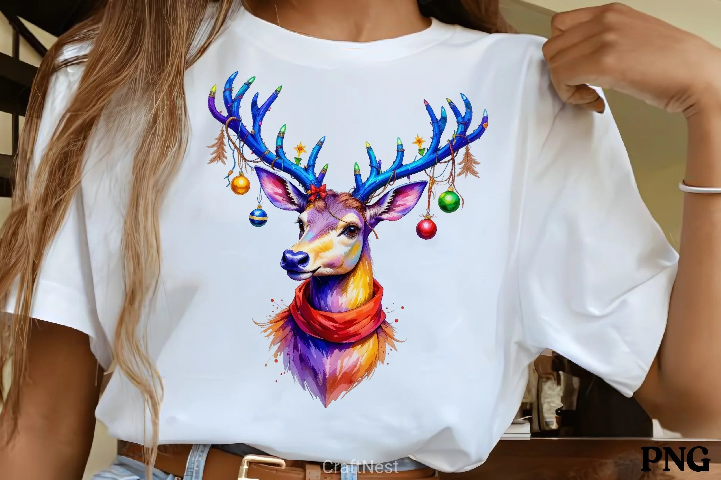 Colorful Christmas Reindeer Clipart Bundle - CraftNest - Digital Crafting and Art