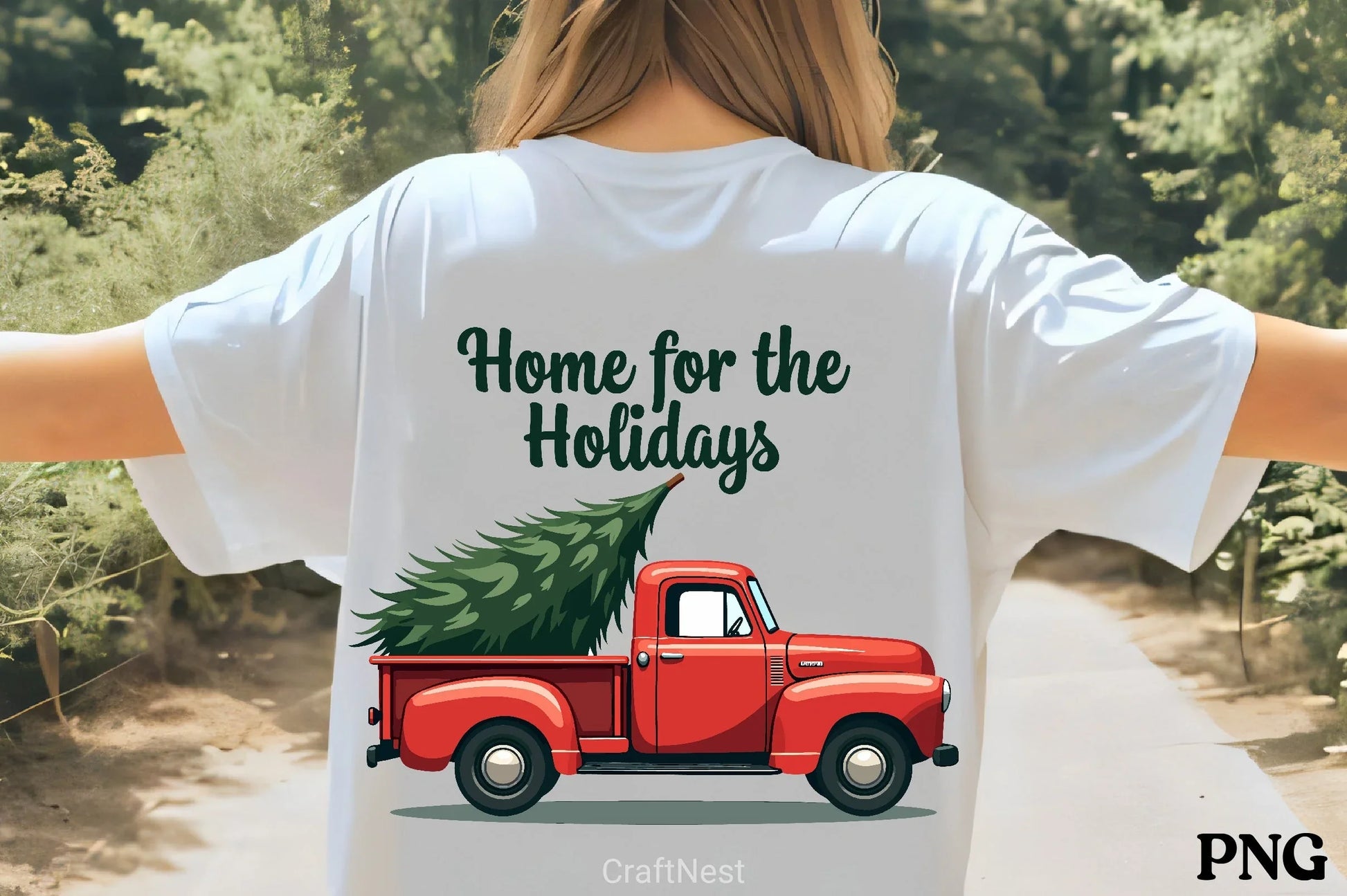 Vintage Red Truck Christmas Tree Clipart Bundle - CraftNest - Digital Crafting and Art