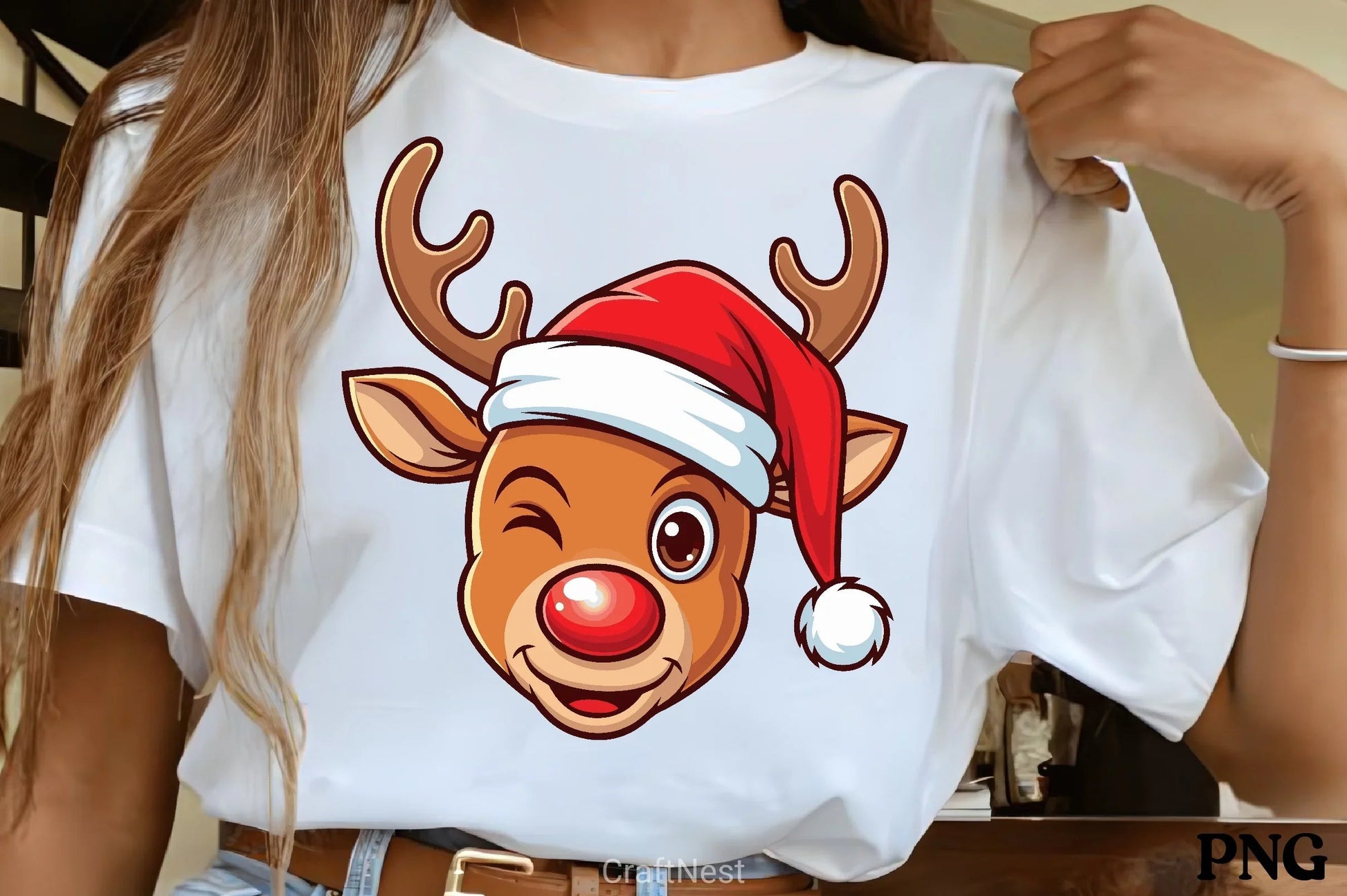 Cute Reindeer Shirt Clipart Bundle - CraftNest - Digital Crafting and Art