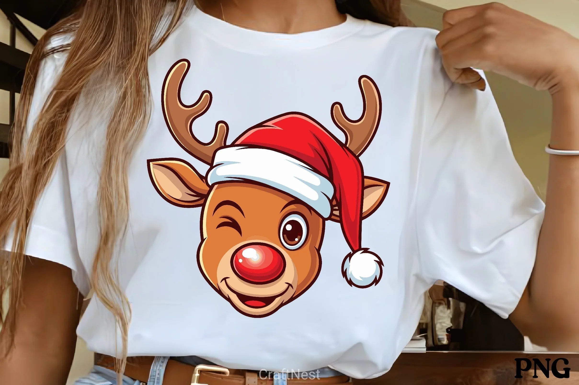 Cute Reindeer Shirt Clipart Bundle - CraftNest - Digital Crafting and Art