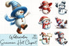 Funny Snowman Winter Hat Clipart Bundle