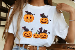 Black Cats Halloween Pumpkins Clipart Bundle - CraftNest - Digital Crafting and Art