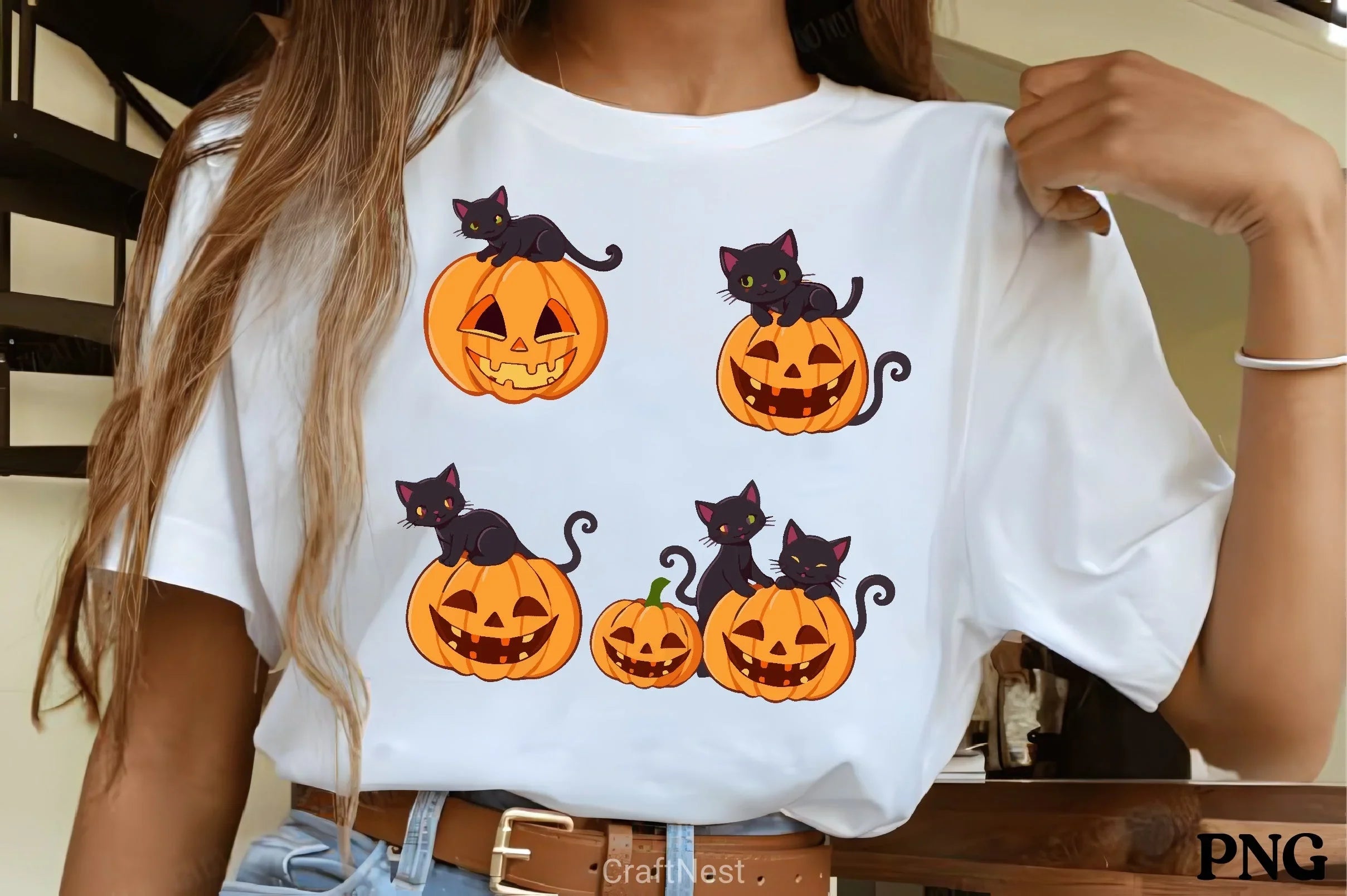 Black Cats Halloween Pumpkins Clipart Bundle - CraftNest - Digital Crafting and Art