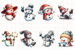 Funny Snowman Winter Hat Clipart Bundle - CraftNest - Digital Crafting and Art