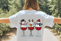 Snowmen Wine Glass Clipart Bundle - CraftNest - Digital Crafting and Art