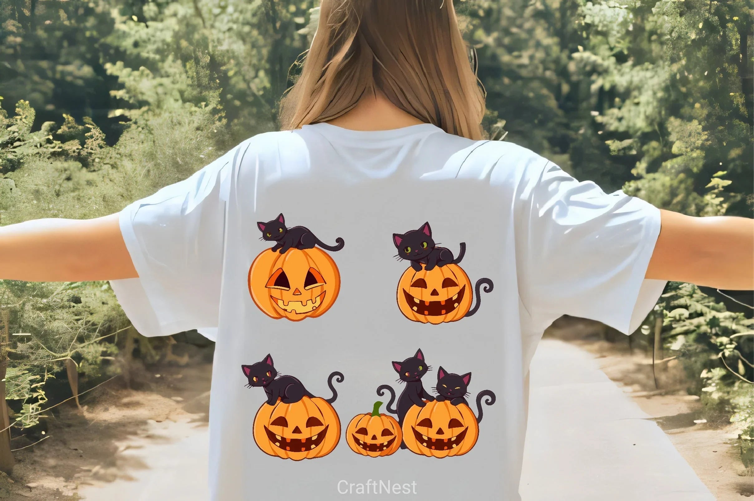 Black Cats Halloween Pumpkins Clipart Bundle - CraftNest - Digital Crafting and Art