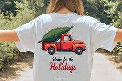 Vintage Red Truck Christmas Tree Clipart Bundle 2 - CraftNest - Digital Crafting and Art